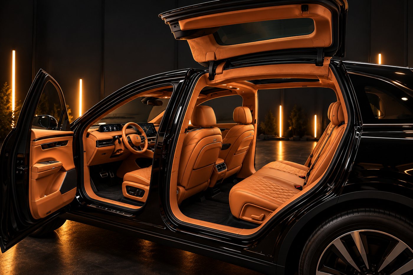 GAC HYPTEC HT com portas traseiras Gull Wing abertas